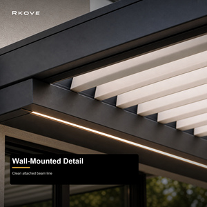 ศาลาหลังคาแบบขยาย RKOVE ขนาด 3*6 เมตร พร้อมไฟ LED แถบสีตามสั่ง สำหรับสวนหลังบ้าน พร้อมมุ้งกันยุงเสริม (อุปกรณ์เสริม) - Product Image 2