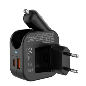 Cargador de coche PD de 20W, doble USB C con enchufes US, EU, UK, AUS, productos de promoción, ideas, regalos, artículos para oficina