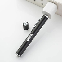 Lampu senter LED Mini isi ulang daya USB, lampu senter praktis medis isi ulang daya USB dengan klip Stainless Steel, Senter Led saku