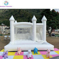 Bâche en PVC blanc de 15 pieds gonflable Bouncer House Double couture Ball Pit & Slide Pack d'accessoires avec kit de réparation Soft Play Sea