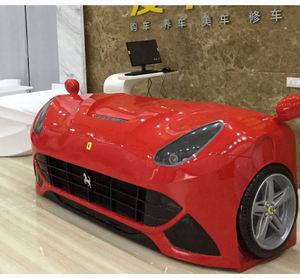 Q049 Luxury Fiberglass Racing Car Shaped Front Desk with Illuminated Headlights Reception Counter for Hotel Lobby Retail Shop - Product Image 2