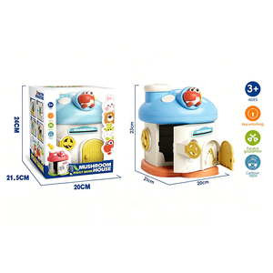 Tirelire en plastique en forme de maison champignon pour enfants, jouet de dessin animé avec serrure à clé pour les tout-petits de 2 à 7 ans - Product Image 6
