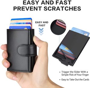Custom Logo multifunzione sottile portafoglio <span class=keywords><strong>nero</strong></span> per gli uomini Business stile PU e in pelle titolare della carta RFID - Product Image 3
