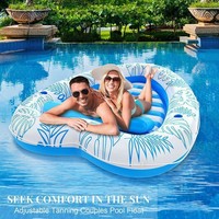 Grande plateforme flottante gonflable pour adultes, chaise longue de piscine en PVC épaissi avec pulvérisation d'eau