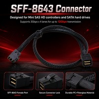 Cable interno Mini SAS HD SFF-8643, 48Gbps, ancho de banda de alta velocidad, especificación SAS 3,0, conector de expansión de almacenamiento para servidor HDD