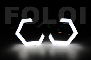 ไฟหน้าแบบปรับแต่งได้ ควบคุมผ่านแอป BT ขนาด 86 มม. RGBW LED Angel Eye Hex Light DRL Halo Ring - Product Image 6