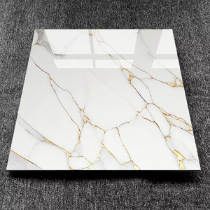 Carreaux <span class=keywords><strong>de</strong></span> sol en porcelaine <span class=keywords><strong>de</strong></span> haute qualité 60x60 1200x1200, marbre blanc neige avec veines dorées pour projets haut <span class=keywords><strong>de</strong></span> gamme - Product Image 1