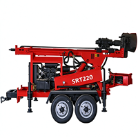 Machine de forage de puits montée sur remorque, assemblage modulaire, tarière rotative à percussion 200m
