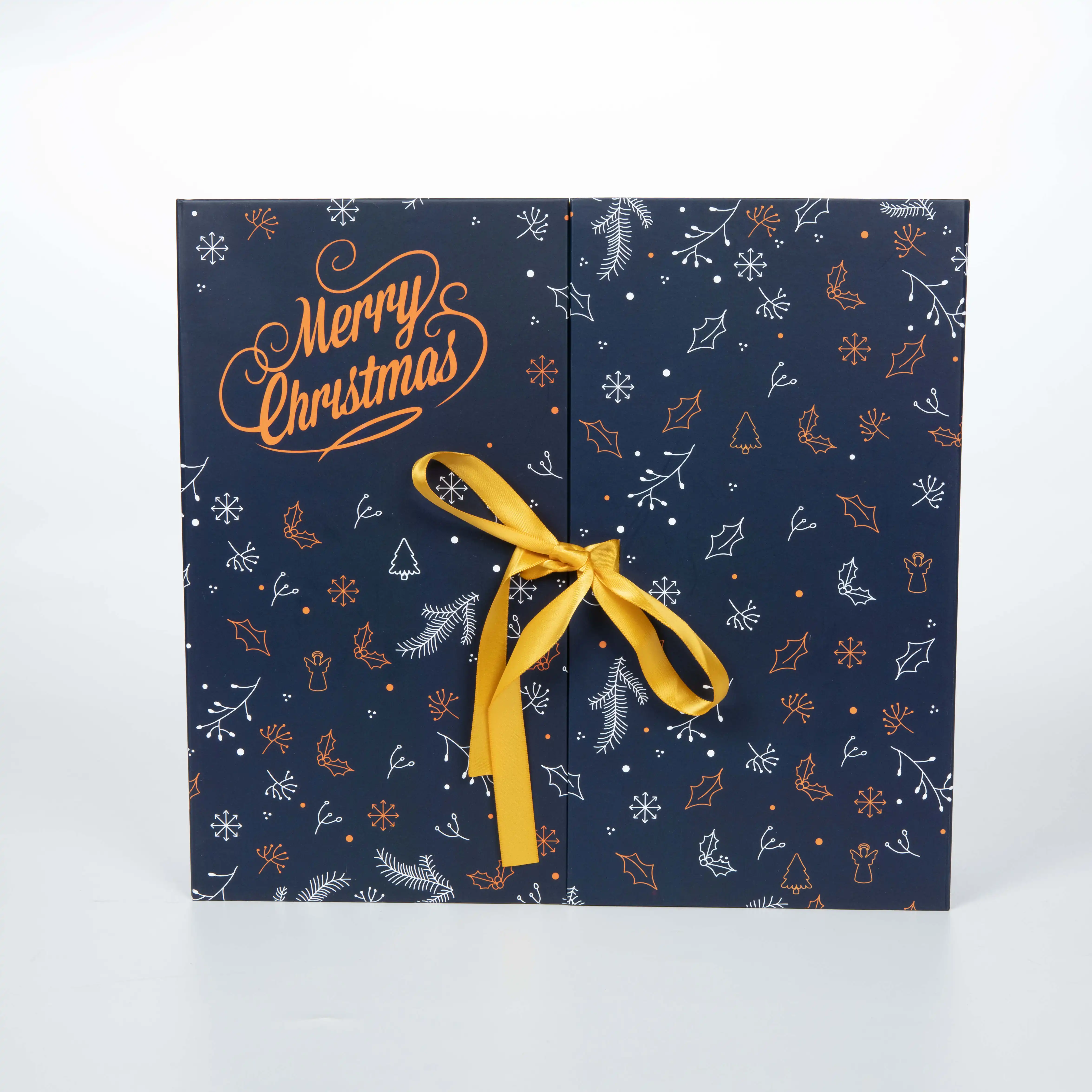 Gratis Verzending Custom Kerst Make Up Chocolade Papier Doos Advent Kalender Kartonnen Verpakking Geschenkdoos Adventskalender Doos