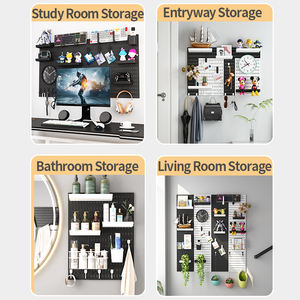 <span class=keywords><strong>Solution</strong></span> de rangement simple, panneau perforé polyvalent pour présentation DIY, arrangement élégant pour service à thé, parfait pour l'entrée de la maison, le salon - Product Image 6