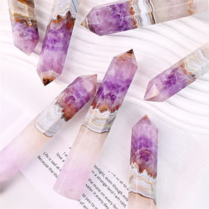 Bulk Großhandel Lila Achat Punkt Kristall Handwerk Natürlicher Amethyst Turm Amethyst Mexiko Achat Zauberstab zur Heilung - Product Image 2