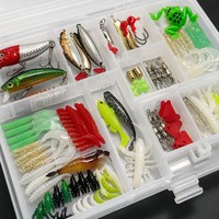 Ensemble de matériel de pêche de 547 pièces, kit de pêche en plein air à 4 couches - Appâts durs, appâts souples, pince à poisson, accessoires, boîte à outils complète