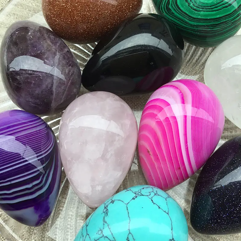 Fabricantes al por mayor de cristal Natural de huevos de piedra Semi-Piedras preciosas huevos Vulva Bola de masaje sexo productos en Dubai Kegel Yoni huevo