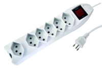 Prise de courant multiprise Prise suisse chaude 6 voies avec protection contre les surcharges câble H05VV-F 3G1.0mm2x1.5m