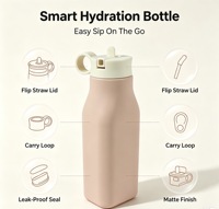 Bouteille d'eau en silicone, bouteille de voyage réutilisable, bouteille à boire portable, bouteille d'eau avec couvercle rabattable, bouteille en silicone sans BPA