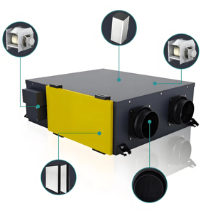 Recuperador de Energía Térmica, Intercambiador de Ventilación HRV ERV de Techo Local - Product Image 3