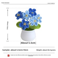 Pot de fleurs en crochet fait main Myosotis aux couleurs vives assorties rose bleu jaune, idéal pour un cadeau pour elle, mère, fille, meilleure amie