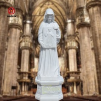 Statue de Vierge en Marbre grandeur nature sculptée à la main de jardin extérieur Sculpture en pierre de Notre-Dame de Lourdes