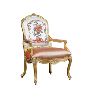 Chaise de salon en bois massif français, chaise individuelle, <span class=keywords><strong>villa</strong></span>, sculptée à <span class=keywords><strong>la</strong></span> main, en cuir de vache, chaise de loisirs - Product Image 6