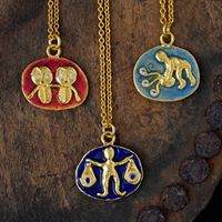 Collar con Colgante SongYi de Acero Inoxidable, Chapado en Oro de 18K al Vacío, con Signo Zodiacal, Joyería para Mujer, Uso Diario