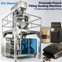 Machine d'emballage automatique de grains de café en sachets à fermeture éclair de 100g à 1000g, machine d'emballage de grains de café en sachets à fond plat, prix usine