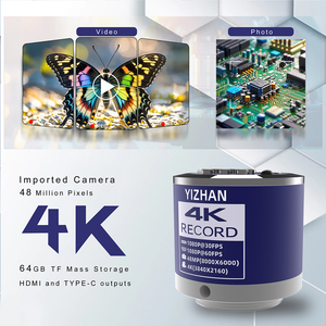 Microscopio Monoculare YIZHAN con <span class=keywords><strong>Zoom</strong></span> 150X, Fotocamera 4K 48MP, Uscita Type-C, Lampada LED ad Anello, per Ispezione Industriale, Archiviazione su Scheda TF - Product Image 3
