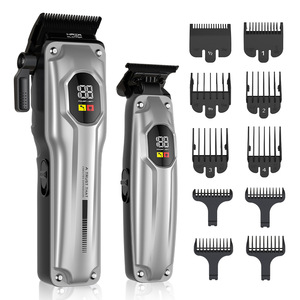Tondeuse à cheveux professionnelle pour barbier, réglable de 0,5 à 3,8 mm, rechargeable, corps en métal, lame en acier inoxydable - Product Image 3