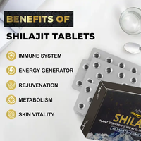 Ausreson Orijinal Saf Doğal Siyah Şilajit ve Aşvagandha Ekstresi Tablet Himalaya Organik Güçlendirici Takviye Şilajit Tabletleri