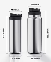 Bouteille d'eau isotherme en acier inoxydable 304 avec couvercle à paille rabattable, réutilisable, pour sport et voyage, personnalisable avec logo – Vente en gros