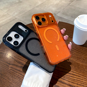 <span class=keywords><strong>Funda</strong></span> Magnética con Brillantina para <span class=keywords><strong>iPhone</strong></span> 17 16 15 <span class=keywords><strong>14</strong></span> 13 12 Pro Max, Marco Metálico para Lente, Cubierta Transparente de Acrílico - Product Image 1