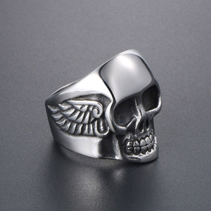 Punk Style Skull <b>Titanium</b> Steel <b>Ring</b> For <b>Men</b> Gothic Rock Jewelry SA512 - Product Image 3