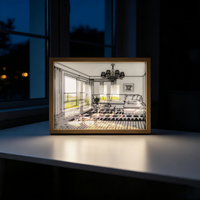 Décoration murale lumineuse en bois et acrylique, effet d'ombre artistique, scène 3D multidimensionnelle, lumière d'ambiance nocturne pour chambre à coucher et salon