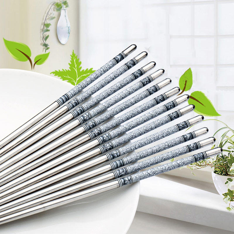 chopsticks with gray handle ,18.5cm