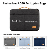 Funda para Portátil con Logotipo Personalizado y Asa, al por Mayor, de 13 a 16 Pulgadas, Resistente al Agua, Acolchada, para Negocios