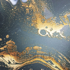 Đen trừu tượng lớn vải nghệ thuật với khung tường nghệ thuật in với lá vàng - Product Image 4