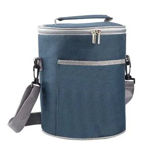 Sac fourre-tout rond Portable, sac isotherme étanche avec bandoulière