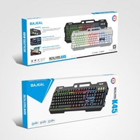 Nuevo Teclado Óptico para Juegos con Cable USB 2.0, Resistente al Agua, con Retroiluminación LED de Arcoíris, Metálico, Tamaño Completo, con Soporte para Muñeca