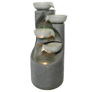 Fontaine à eau moderne en résine avec lumière, ornement décoratif intérieur/extérieur pour bureau, maison, cour JRL002 - Product Image 5