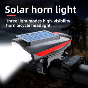 Luz solar para bicicleta de montaña, para conducción nocturna de alta intensidad, campana universal ultrafuerte para bicicleta, faro delantero con bocina - Product Image 1