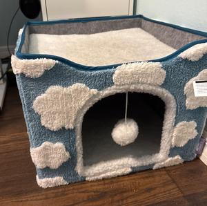 Atacado Luxo Bonito Novo Design Tecido Dobrável Cat <span class=keywords><strong>Scratcher</strong></span> Cat Play House Cama Interior - Product Image 4