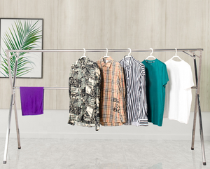 Ménage <span class=keywords><strong>Intérieur</strong></span> Balcon Pliant Rétractable Simple Cintre Sol Tringle À Vêtements Séchage Porte-Vêtements - Product Image 4