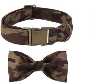 HUASONG Hundehalsband mit Fliege, Verstellbar, für Spaziergänge, Anpassbares Markenlogo, Individuelle Farben Möglich, Bedruckte Nylon-Hundeleine - Product Image 3