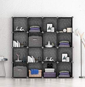 Gabinete de almacenamiento de plástico simple DIY, <span class=keywords><strong>armario</strong></span> de <span class=keywords><strong>resina</strong></span>, puerta corredera, Cubo de almacenamiento alto, Armarios con estante - Product Image 3