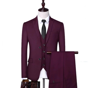 Nuevo Traje Formal de <span class=keywords><strong>Boda</strong></span> para <span class=keywords><strong>Hombre</strong></span>, Trajes de Tres Piezas para <span class=keywords><strong>Hombre</strong></span> (Chaqueta+Pantalón+Chaleco) Hechos a Medida, Trajes Negros - Product Image 1