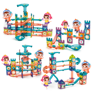 Set Mainan Lari Marmer Magnetik 262 Buah, Blok Bangunan Magnetik untuk Anak-anak, Mainan Magnet - Product Image 3