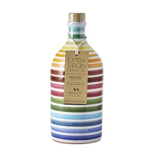Huile d'olive extra vierge intense et fruitée de 500 ml, artisanale, en bouteille en terre cuite arc-en-ciel - Product Image 3