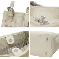 Sac seau en cuir véritable SHX personnalisé pour femme - Forme hobo souple, bandoulière réglable, grande capacité, léger, pour tous les jours