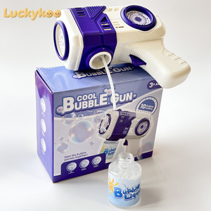 Pistolet à bulles pour enfants, en plastique, avec effets sonores et lumineux, pour extérieur, mariage, fête, anniversaire, cadeau, fusée automatique, été, 40 trous - Product Image 4