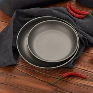 Plat rond en titane pur léger Plats en titane de voyage Plaques en titane extérieures Poêle à frire pour le camping - Product Image 3