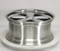 Neue Silber-Schwarze Fünfspeichen-Schmiedefelgen aus 6061 T6 Aluminiumlegierung 12000T TUV JWL VIA Std S4-00077 18-24 Maßanfertigung